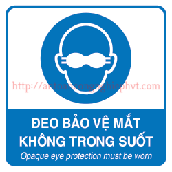 Biển báo đeo kính mờ bảo vệ mắt