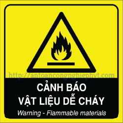 Biển cảnh báo rủi ro về cháy hoặc vật liệu dễ cháy