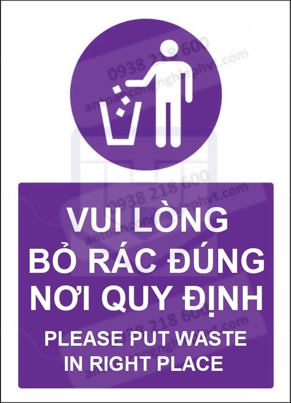 Biển báo - vui lòng để rác vào thùng